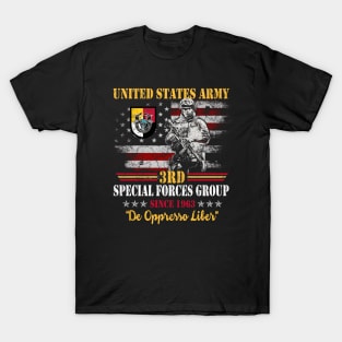 Proud US Army 3rd Special Forces Group Skull De Oppresso Liber SFG - Gift for Veterans Day 4th of July or Patriotic Memorial Day T-Shirt